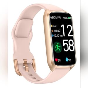 Chic Gold and Pink Fitness Smartwatch